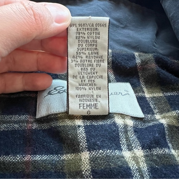 Eddie Bauer Wool Blend Lined Chore Jacket, Burgundy Color, Size Large - Picture 6 of 15